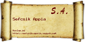 Sefcsik Appia névjegykártya